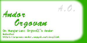 andor orgovan business card